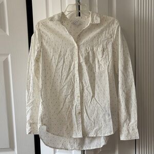 GAP Cream Casual Button-Down Shirt